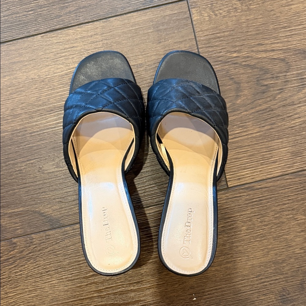 TheDango Quilted Slide Mules in Black